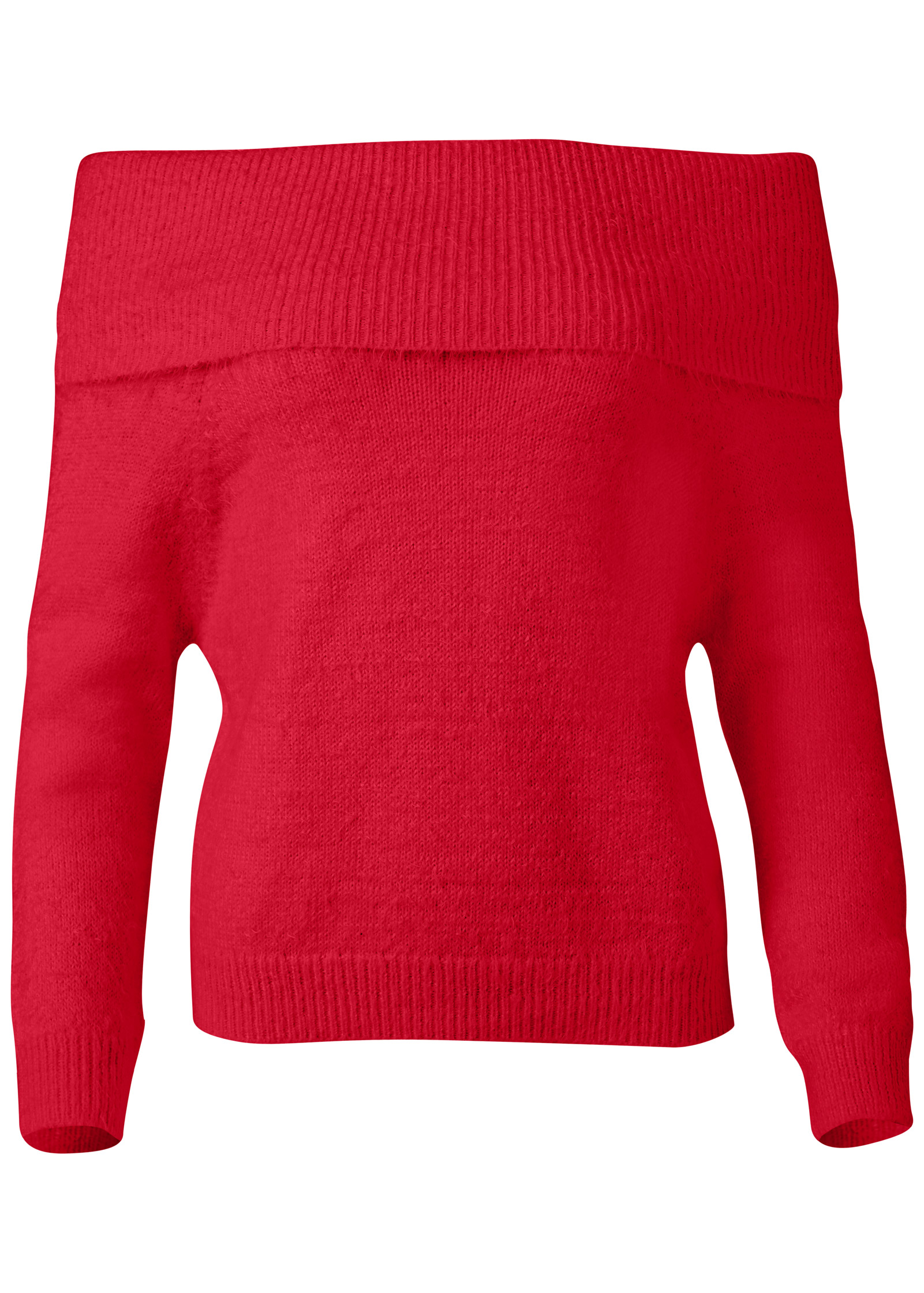 red sweater off shoulder