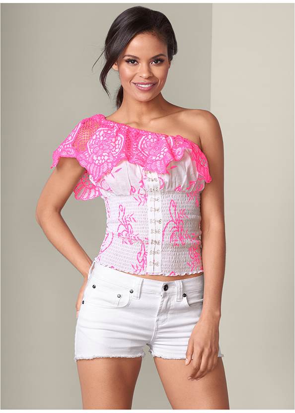 Detail  view Lace One Shoulder Top