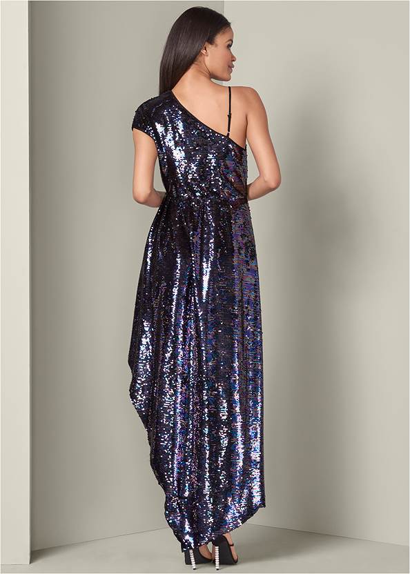 Back View Sequin High Low Dress