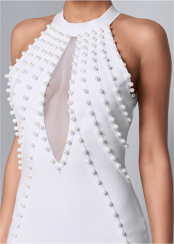 Alternate View Pearl Detail Bandage Dress