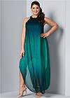 FRONT VIEW Ombre Glitter Long Dress