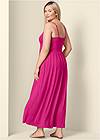 Back View Button-Front Maxi Dress