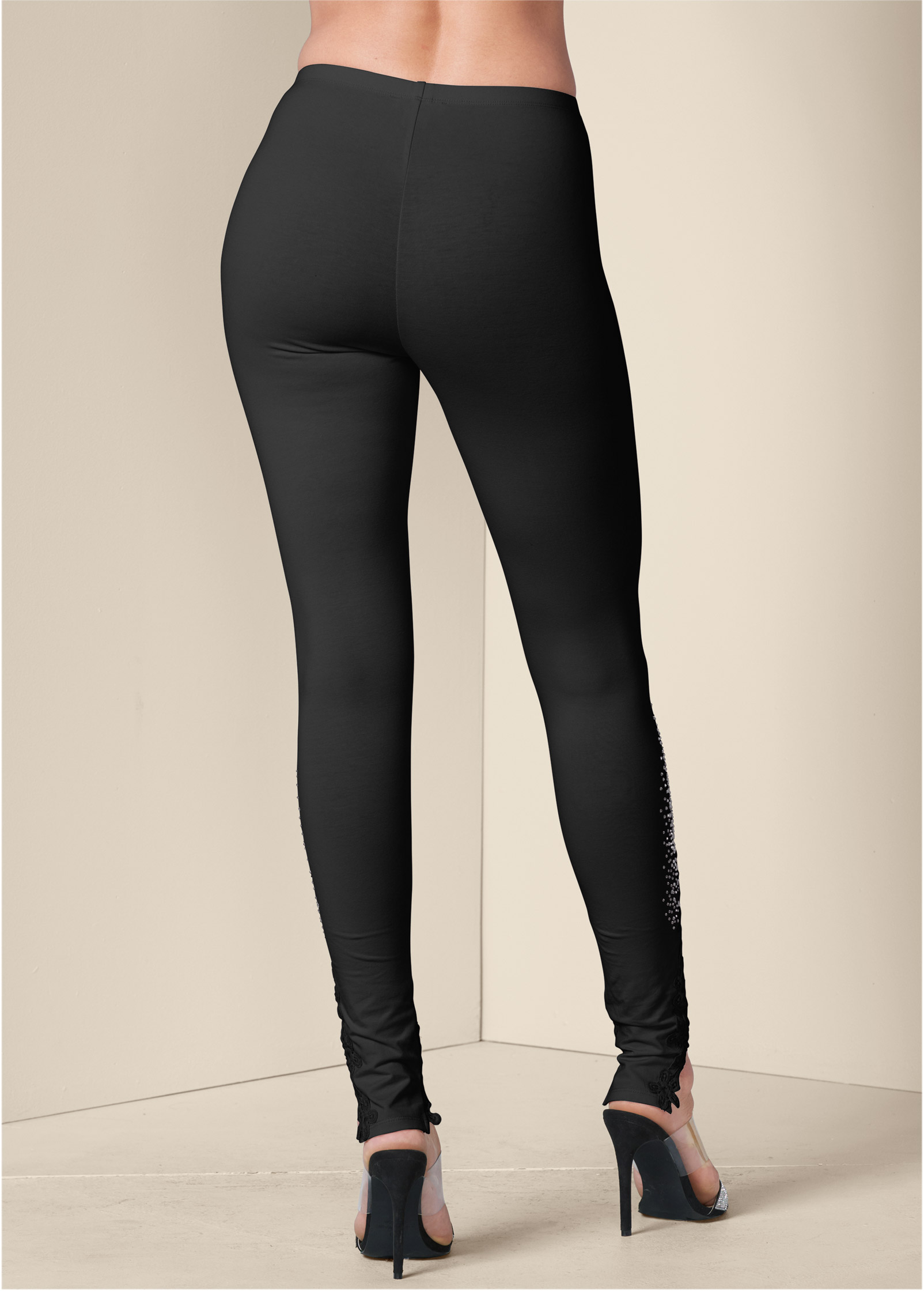A Byer Womens Pull On Legging with Lace Up Detail 