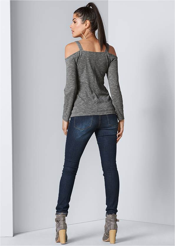 Back View Cold-Shoulder Casual Top