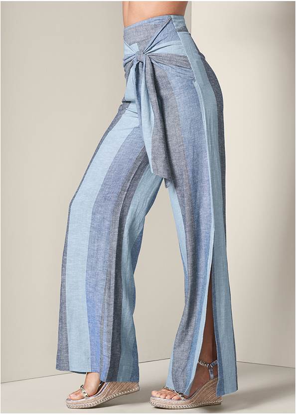Alternate View Tie-Front Linen Pants