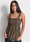 Front View Smocked Leopard Tunic