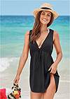 Front View Deep V Cover-Up Beach Dress
