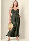 Front View Button-Front Maxi Dress