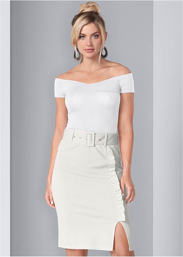 Alternate View Belted Pencil Skirt