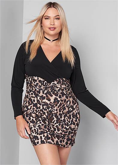 Plus Size Leopard Printed Dress