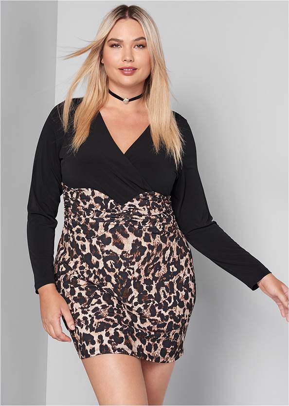 Front View Leopard Printed Dress