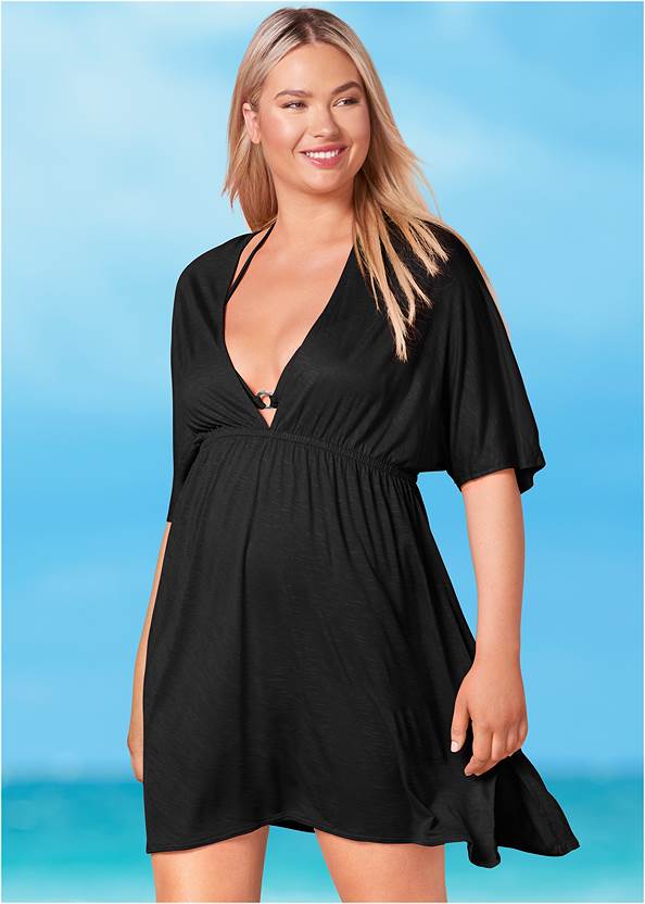 Front View Deep V Cover-Up Tunic