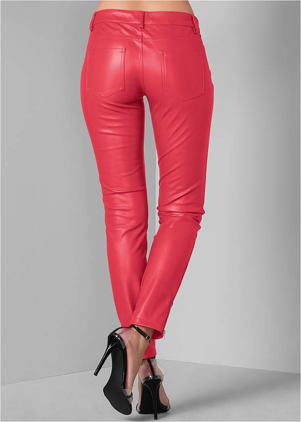 Back View Faux Leather Pants
