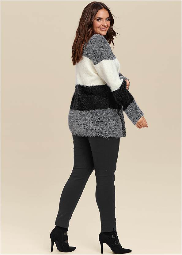 Back View Striped Cozy Sweater