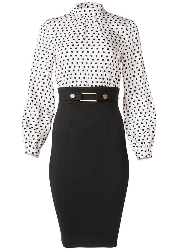 Ghost  view Belted Pencil-Skirt Dress