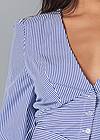Detail front view High-Low Pinstripe Blouse