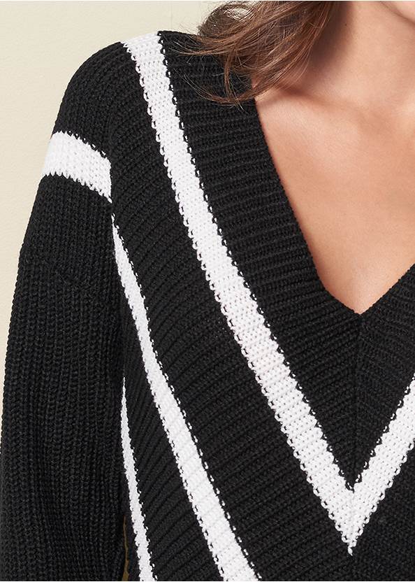 Alternate View V-Neck Striped Sweater