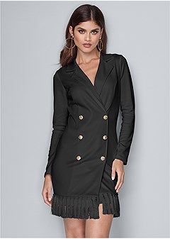 Tassel Coat Dress in Black | VENUS