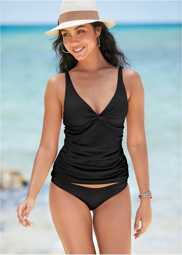 Underwire Twist Tankini Top,Classic Low-Rise Bottom ,Classic Scoop Front Bottom ,Swim Shorts,Slimming Tankini Top,Bandeau Maxi Dress Cover-Up