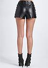 Back View Faux-Leather Lace-Up Shorts
