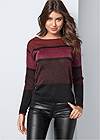 Front View Color Block Sweater
