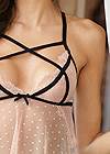 Detail front view Dot Mesh And Lace Babydoll