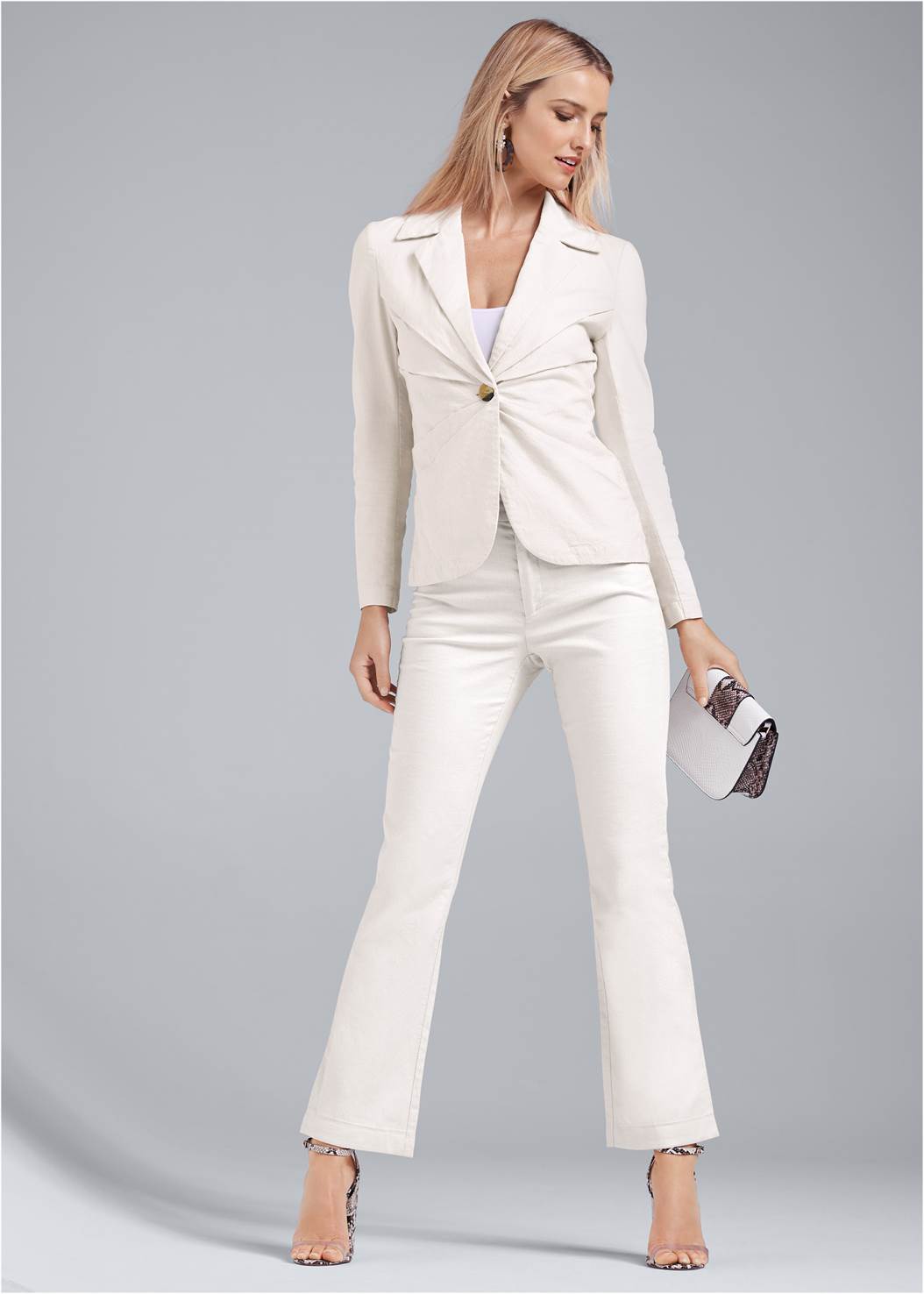 Linen Suit Set in Off White | VENUS