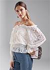 Front View Off-The-Shoulder Lace Top