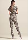 Full back view Tie-Front Python Jumpsuit