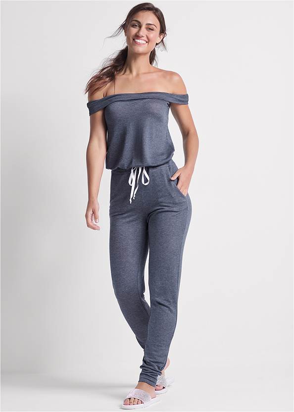 Full front view Off-The-Shoulder Jumpsuit