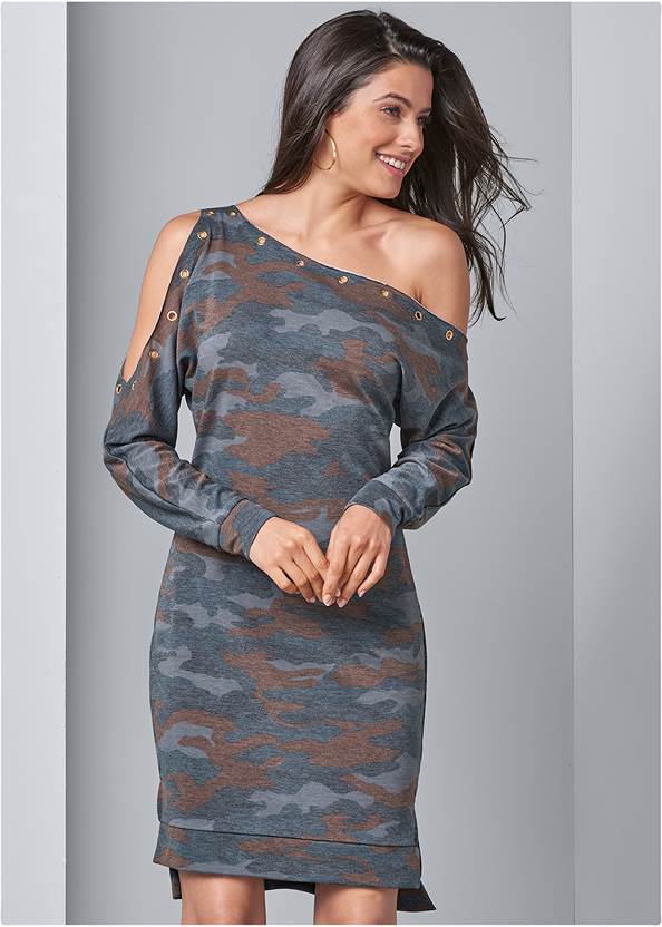 Front View Camo Lounge Dress