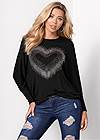 Front View Embellished Heart Tee
