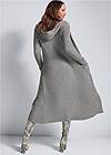 Full back view Ribbed Hooded Duster