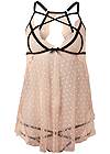 Alternate View Dot Mesh And Lace Babydoll