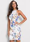 Front View Floral Bodycon Dress