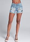 Alternate View Sequin Patch Jean Shorts