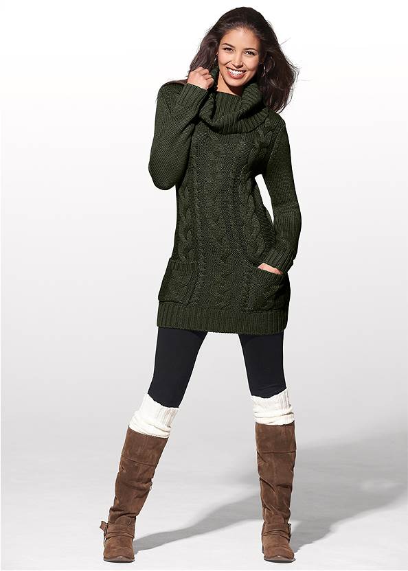 Front View Cozy Sweater Dress