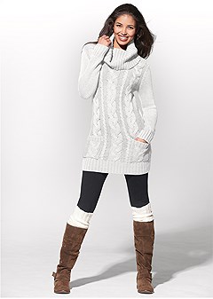 Cozy Sweater Dress in Off White | VENUS