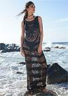 Front View Crochet Maxi Dress Cover-Up