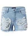 Alternate View Sequin Patch Jean Shorts