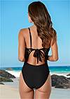 Back View Lacy Plunge One-Piece