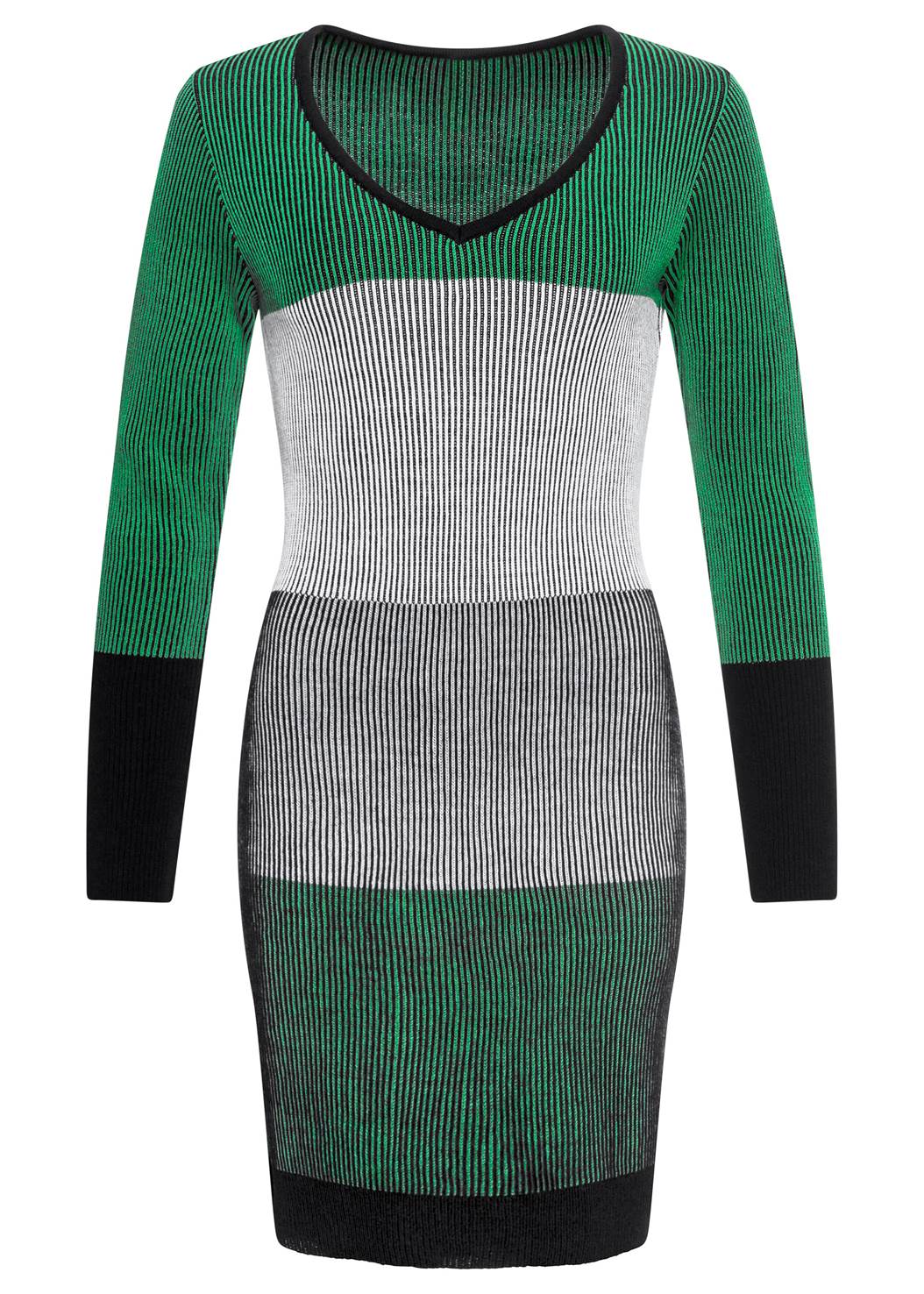 Plus Size Color Block Sweater Dress | VENUS