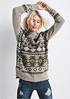 Front View Geometric Printed Sweater