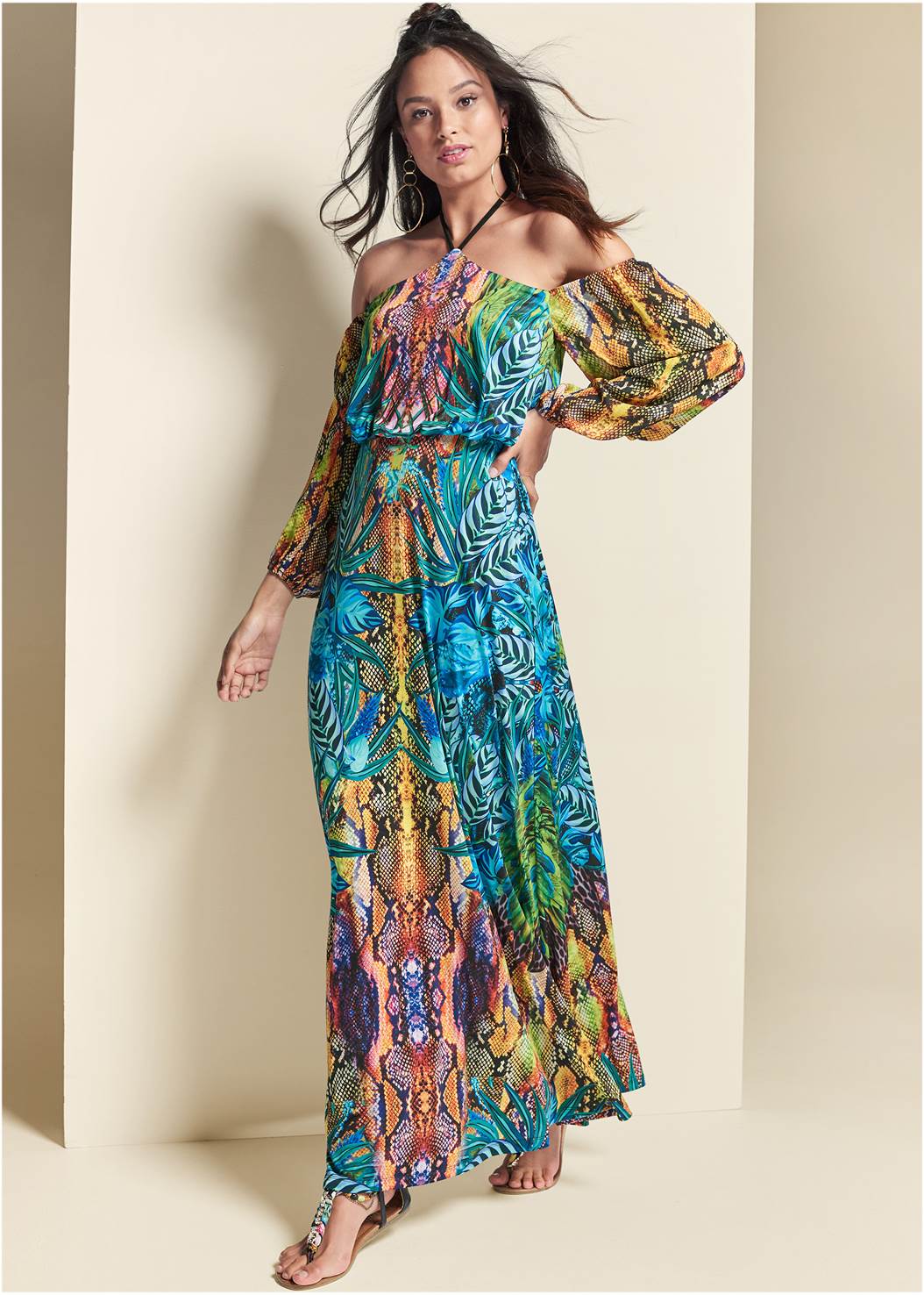 Lascana Women's Abstract Print Maxi Dress