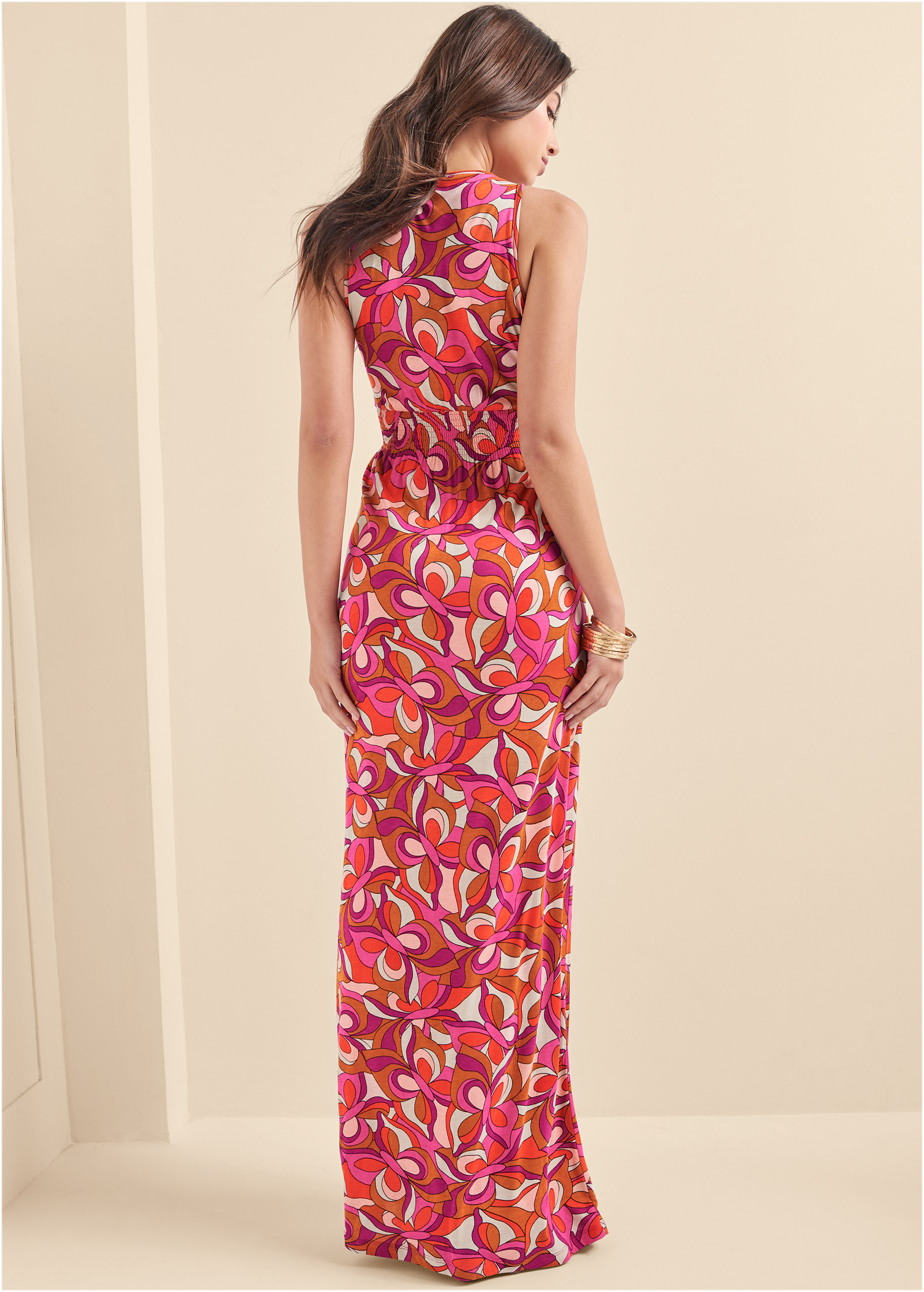 geo print maxi dress