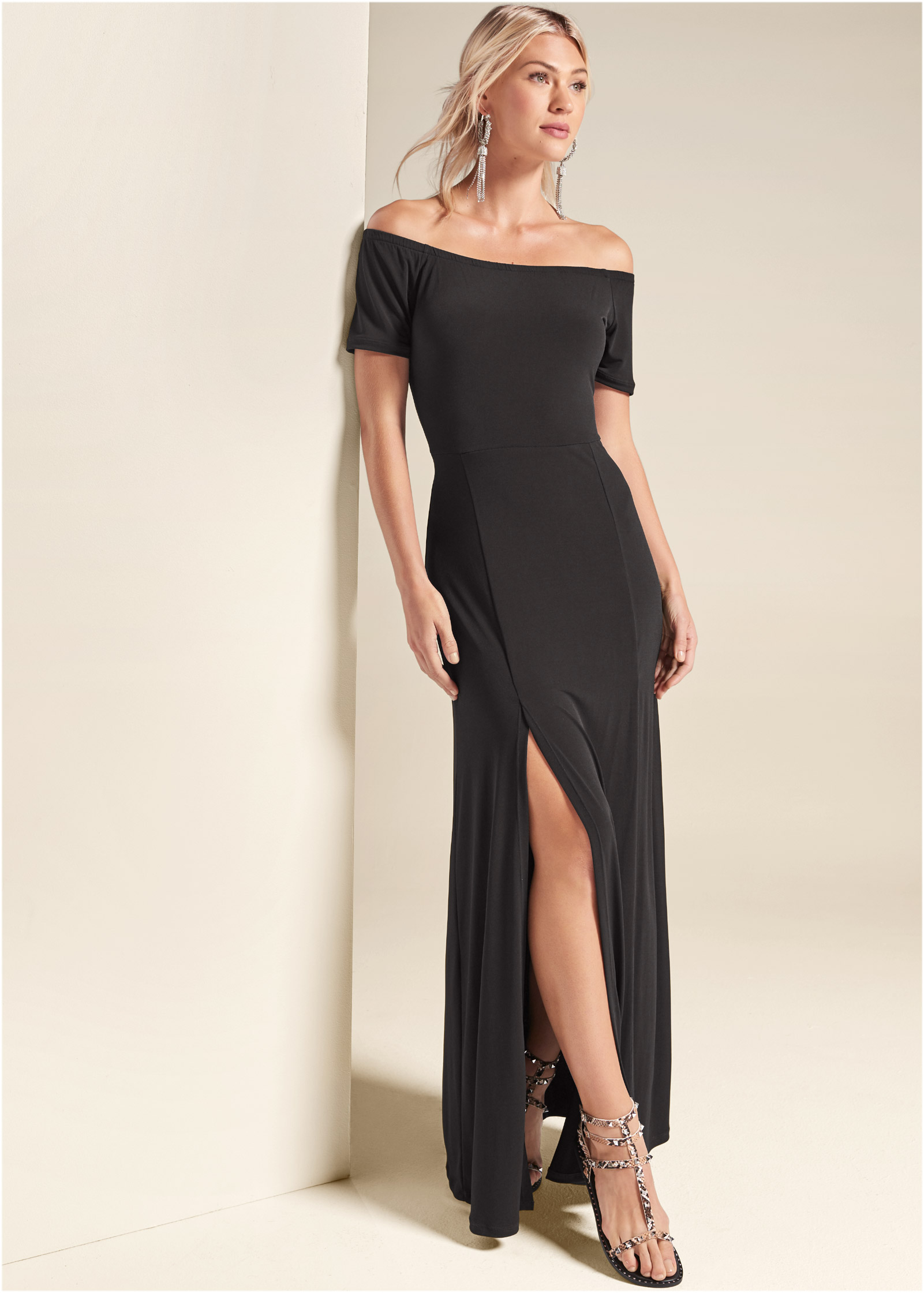 Venus black hotsell maxi dress