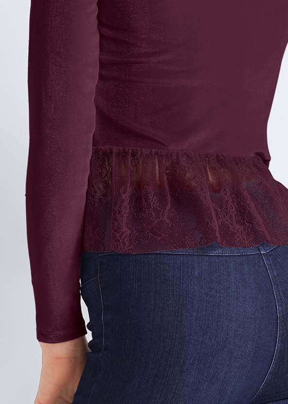 Alternate View Velvet And Lace Top