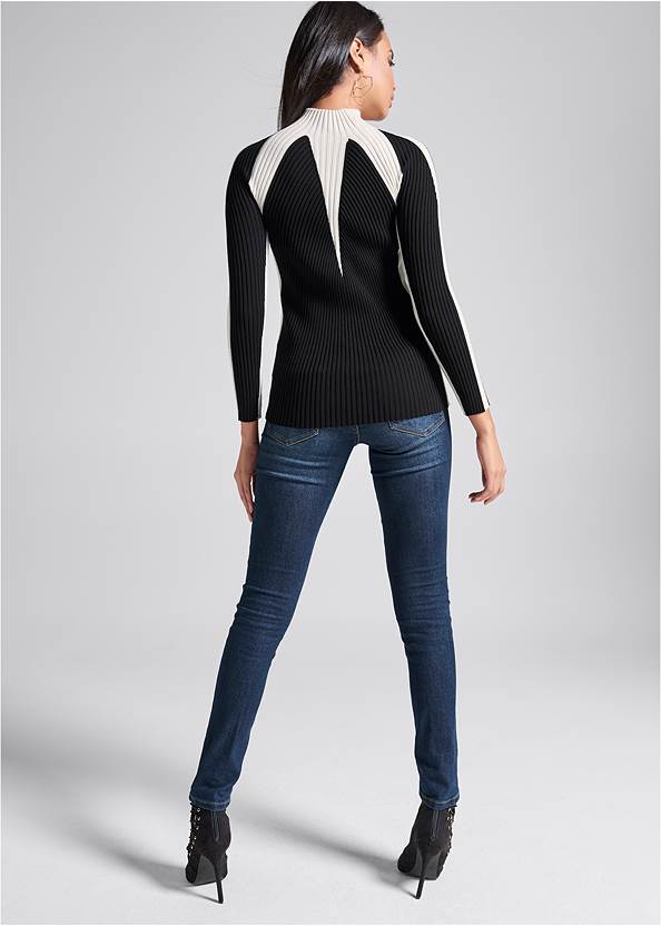Alternate View Two-Tone Mock-Neck Sweater