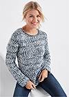 Cropped front view Marled Yarn Sweater