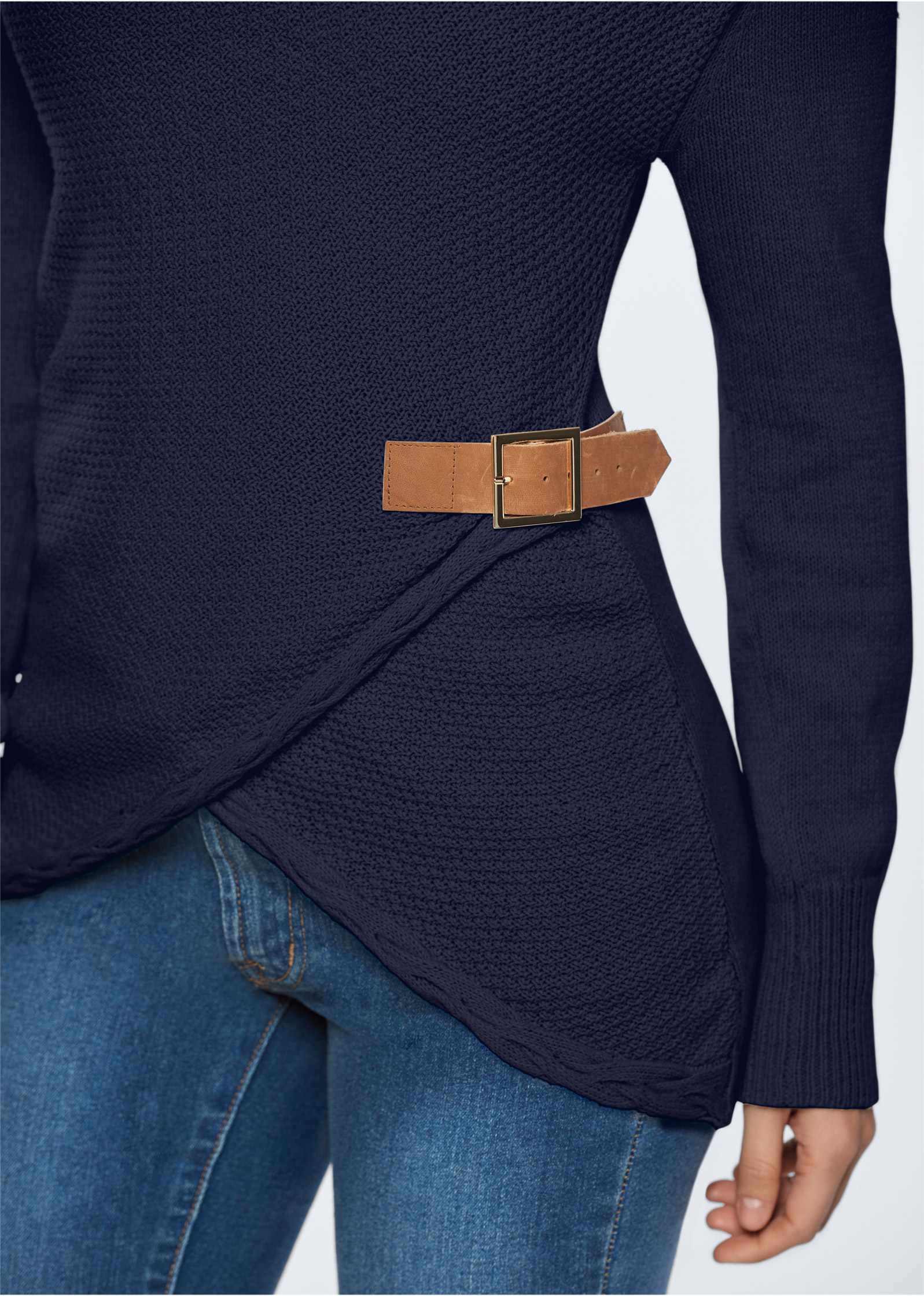 sweater with buckle